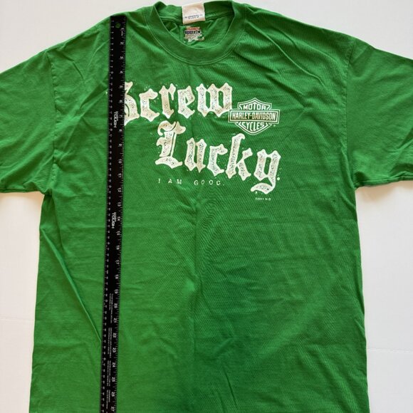 Vintage Y2K Harley Davidson 2011 St Patrick Day Columbus Ohio Green Shirt XL Tee - Picture 6 of 7